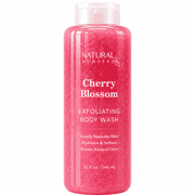 Natural Wunderz Cherry Blossom Exfoliating Body Wash, Sulfate & Paraben Free, 32 fl oz