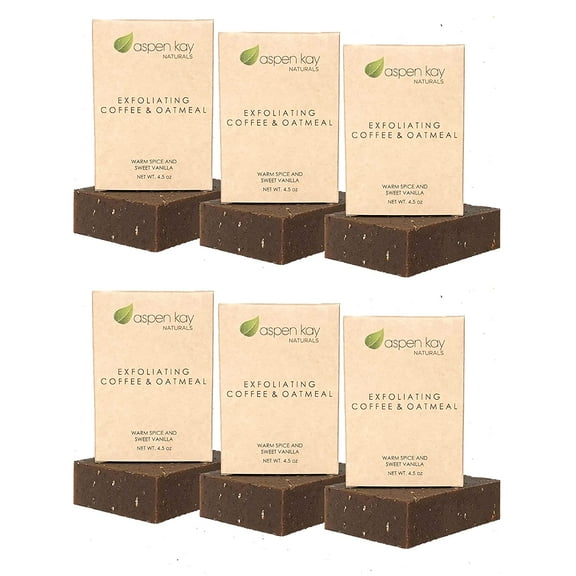 Exfoliating Coffee & Oatmeal Bar Soap 6 Pack
