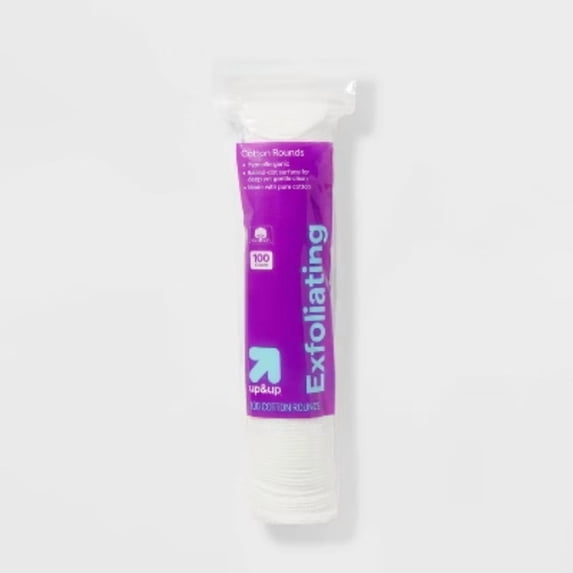 Exfoliating Cotton Rounds Nail Polish and Makeup Remover Pads - 100ct -