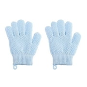 Exfoliating Dual Texture Bath Gloves for Shower, Massage and Body Scrubs,Spa,Dead Skin Cell Remover, Gloves with Hanging Loop,soft material(2 pair)