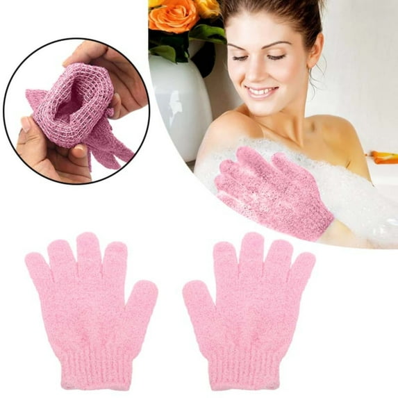 Exfoliating Glove, 2 Pcs Exfoliating Mitt, Exfoliating Body Scrubber, Deep Scrubbing Dead Skin Shower Gloves for Beauty Spa Massage Skin Shower Body Scrubber and Suitable for Men,Women