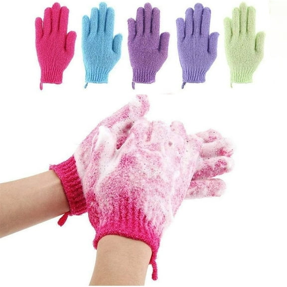 Exfoliating Gloves,5 Pairs Exfoliating Shower Bath Scrub Gloves Exfoliator Glove for Body, Shower, Bath, Scrub and Spa Massage Dead Skin Cell Remover by NOGIS