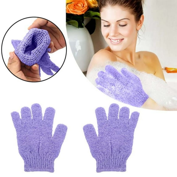Exfoliating Gloves, Skin Exfoliator for Body, Bath, Scrub Gloves, Shower Accessories for Women and Men, Exfoliation Mitt, 1 Pair, 5.90x7.28"