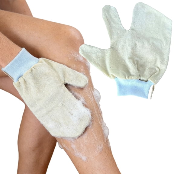 Exfoliating Gloves for Body Scrub, Natural Dry Brushing Massage Mitt for Spa Shower, Skin Care Tool for Women Men