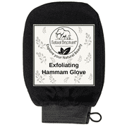 Exfoliating Hammam Glove - Face and Body Exfoliator Mitt Pure Black by Natural Elephant