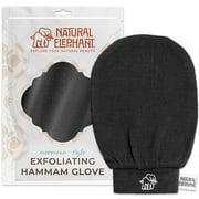 Exfoliating Hammam Glove - Face and Body Exfoliator Mitt Pure Black by Natural Elephant