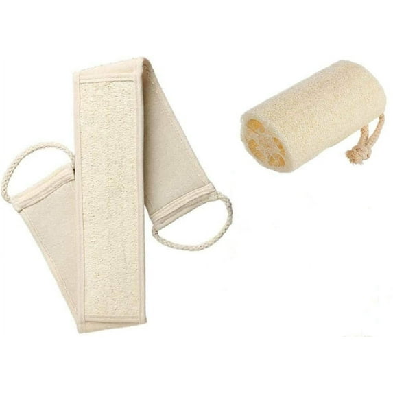 Exfoliating Loofah Back Scrubber for Shower Set, Loofah Sponge Bath Body Brush, Exfoliating Back Strap, Back Washer, Exfoliating Back Scrubber, Back Cleaner for Men and Women