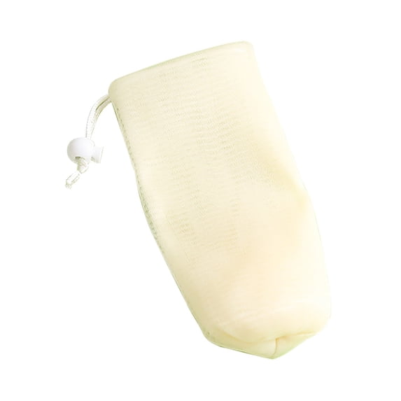 Exfoliating Mesh Soap Saver Bag,Foaming Nets Pocket,Mesh Soap Pouch,Soap Saver For Bar Soap,Drawstring Foaming Net Soap Bag for Shower Body Facial Cleaning Tool,6.3.x3.54 inch(White)