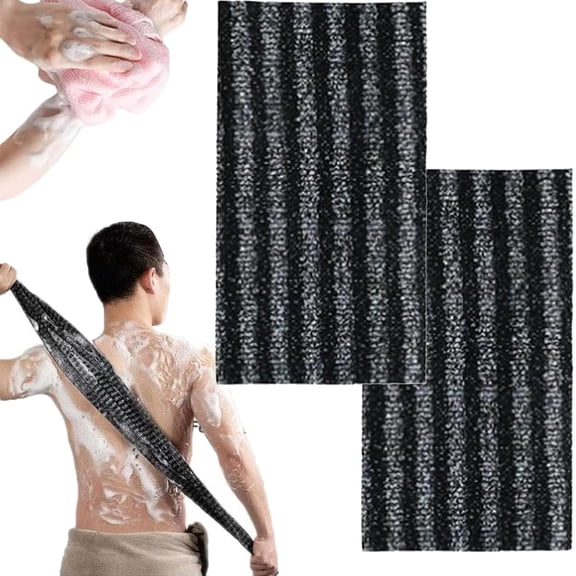 Exfoliating Shower Towel,【2Pack】 Exfoliating Shower Towel for Use in Shower Bath, Exfoliate Rags Wash Cloths, Loofah Lufa Sponge, Body Scrub, Women Men