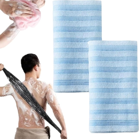 Exfoliating Shower Towel,【2Pack】 Exfoliating Shower Towel for Use in Shower Bath, Exfoliate Rags Wash Cloths, Loofah Lufa Sponge, Body Scrub, Women Men
