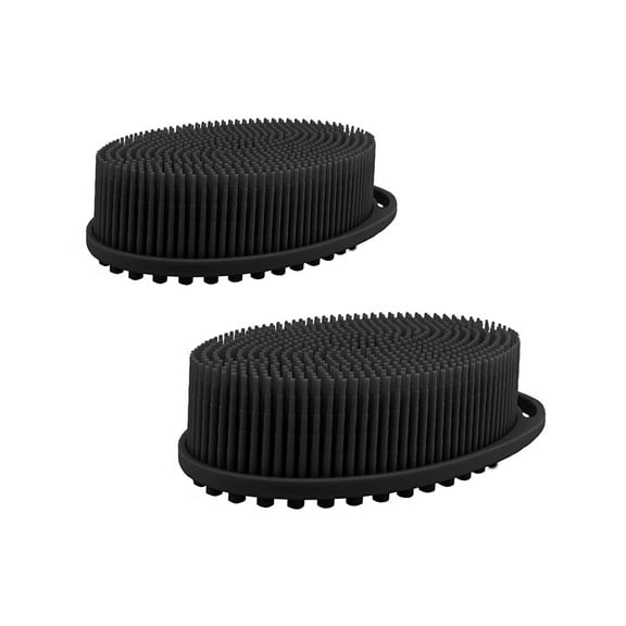 Exfoliating Silicone Body Scrubber Easy to Clean, Lathers Well, More Hygienic Than Traditional Loofah，Long Lasting 2 Pack