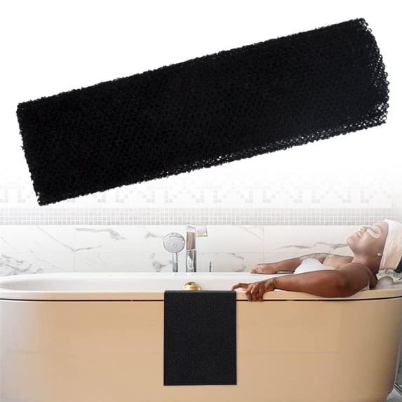 Exfoliating Sponge Cozival African Net Exfoliating Sponge (80X30cm) - Mesh Body Scrubber for Deep Cleansing & Back Washing, Reusable & Quick-Dry for Shower & Spa, Mesh Bath Sponge, Black