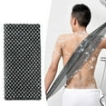 thumbnail image 1 of Exfoliating Stretch Cloth,Exfoliating Shower Towel - Extra Long Exfoliating Washcloth, Gentle Body Scrubber Nylon Towel ,Exfoliating Body Scrubber Cloth for Shower,100*25cm(Black), 1 of 7