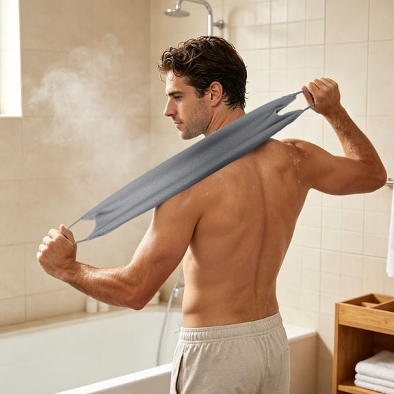 Exfoliating Towel,Bath Cloth with Stretchy Nylon Back-Scrubbing Design and Foaming Soap-Friendly Texture for Shower Cleaning,Bath Exfoliation,and Gym Body Wash.