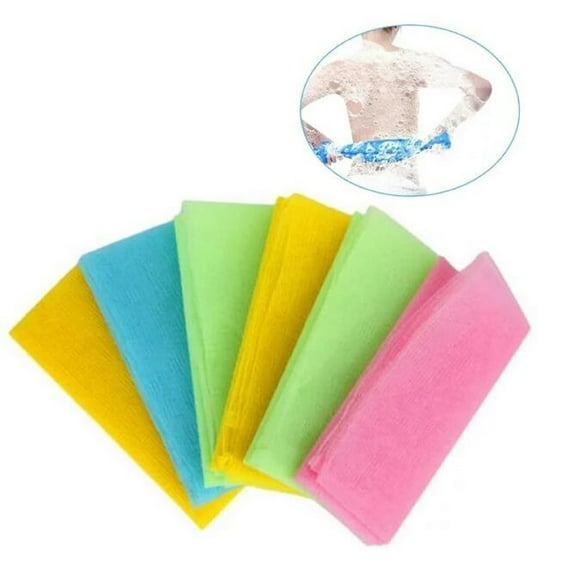 Exfoliating Washcloth Body Scrubber Back Scrubber for Shower Japanese Beauty Washcloth Bath Wash Cloth Korean Exfoliation Luffah Towel Net Sponge Loofah Body Scrub 5 Pack