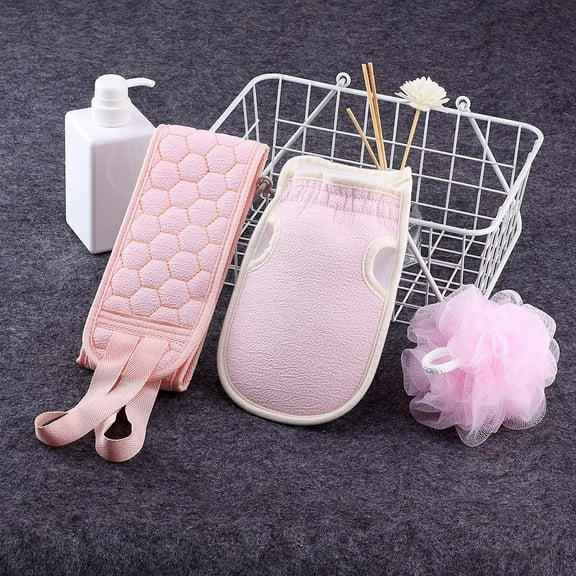 Exfoliating Washcloth, Plant Fibres Bath Wash Cloth, Bath Ball, Exfoliating Cloth, Luffah Towel Beauty Washcloth, Sponge Loofah for Shower Pink