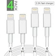 Exgreem 4Pack Extra Long 6ft Apple Lightning Charging Cables Compatible with iPhone & iPad Mini