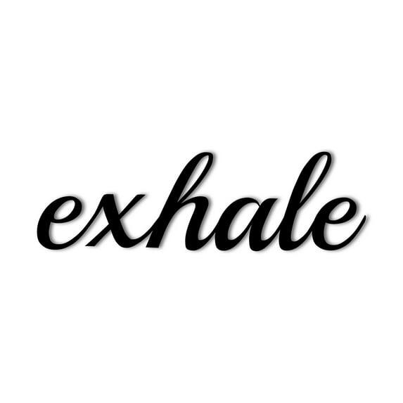 Exhale Cursive Word Wall Sign | Home Decor Idea for Meditation Room, Yoga Studio, Quiet Place | Solid Steel Home Décor Decorative Accent Metal Art Wall Sign | Made in USA in 3 Colors 3 Sizes