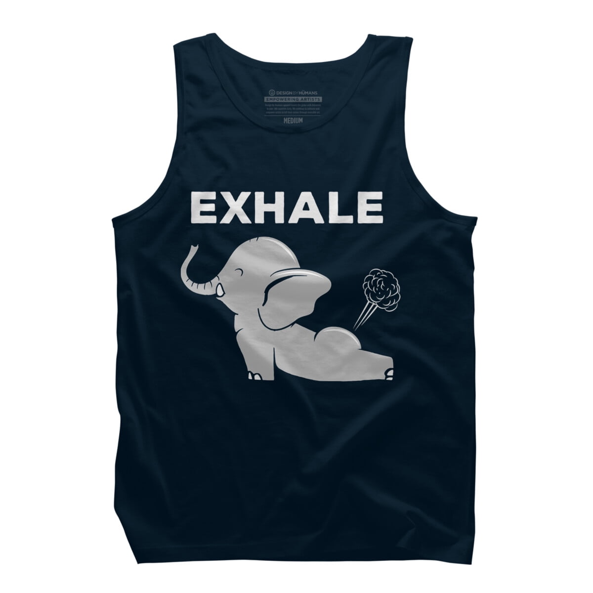 Exhale Elephant Beyond Yoga Meditation Mens Royal Blue Graphic