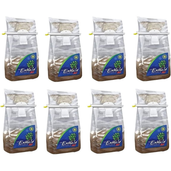 Exhale Homegrown CO2 365 - Self-Activated Bag for Grow Rooms & Tents - Great for Indoor Grow Rooms - CO2 for Grow Tents - 4lbs. (8 Pack)