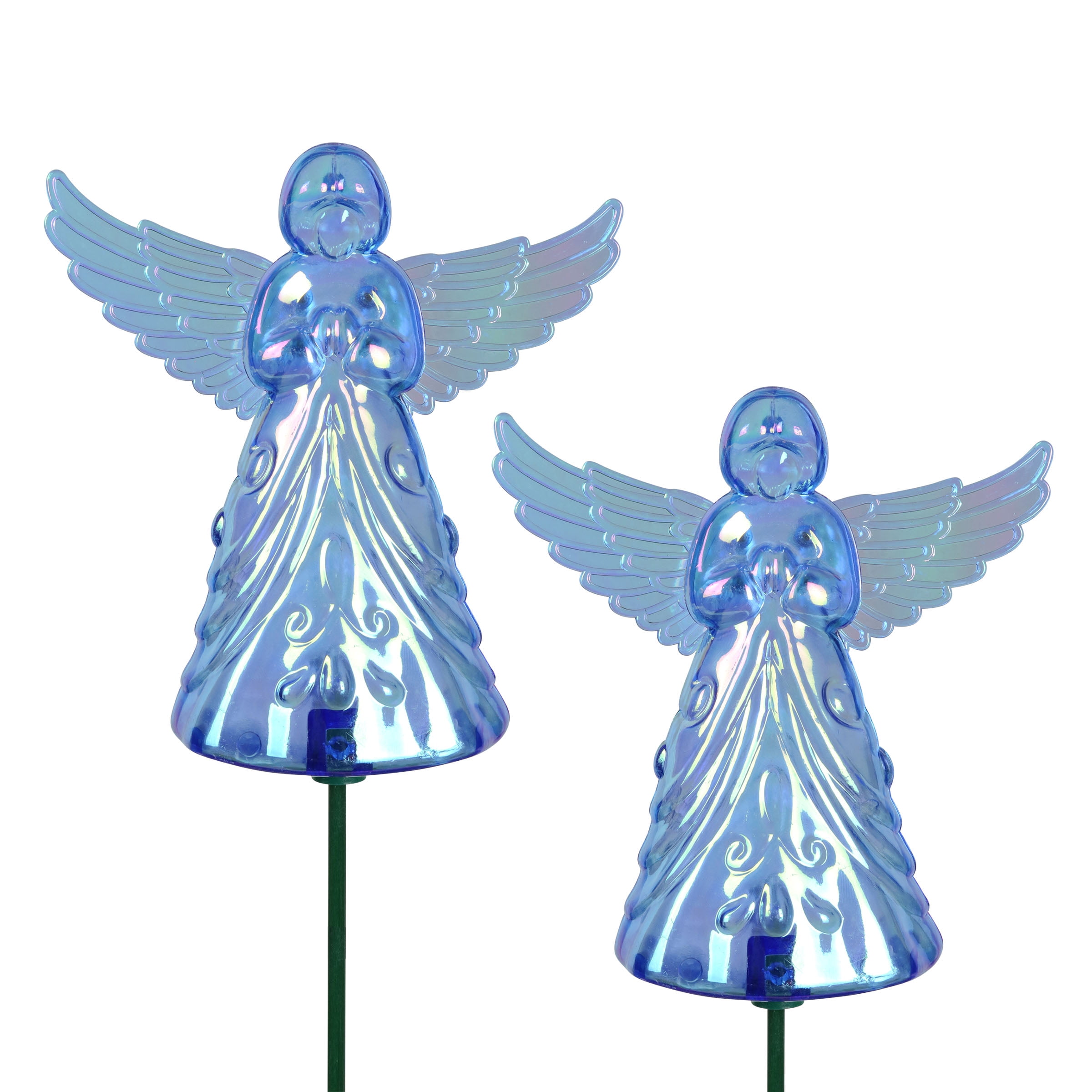 Blue Acrylic Angel WindyWing Garden Stakes Set