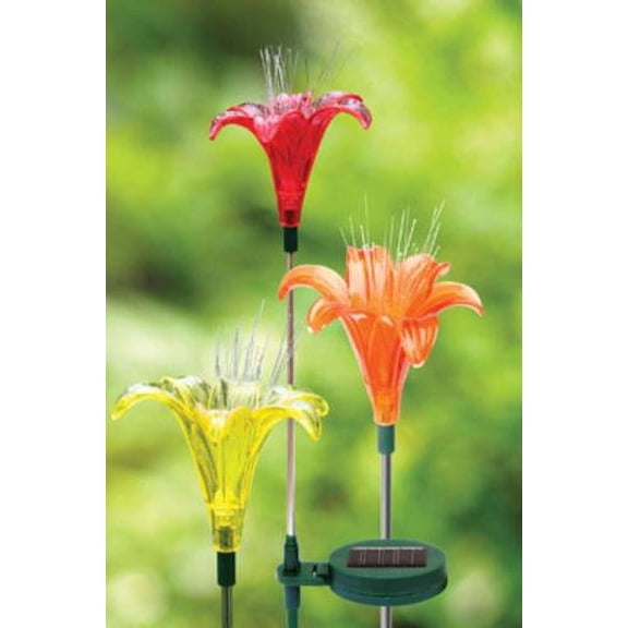 Exhart 53534 Solar Lily Garden Stake, Assorted, 1Pcs/Pk
