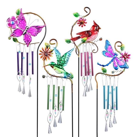 Exhart Assorted Metal 37 in. H Windmill Stake Light Pack 12