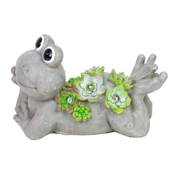 Exhart Assorted Resin 7.5 in. H Frog w/Succulents Statue Pack 4