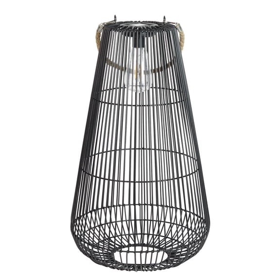 Exhart Black Plastic 21.5 in. H Lantern
