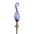 thumbnail image 1 of Exhart Blue Glass Spiral Flame  Solar Powered Garden Stake, 36 inch (Decor for Home Patio, Outdoor Garden, Yard or Lawn), Metal, 1 of 7