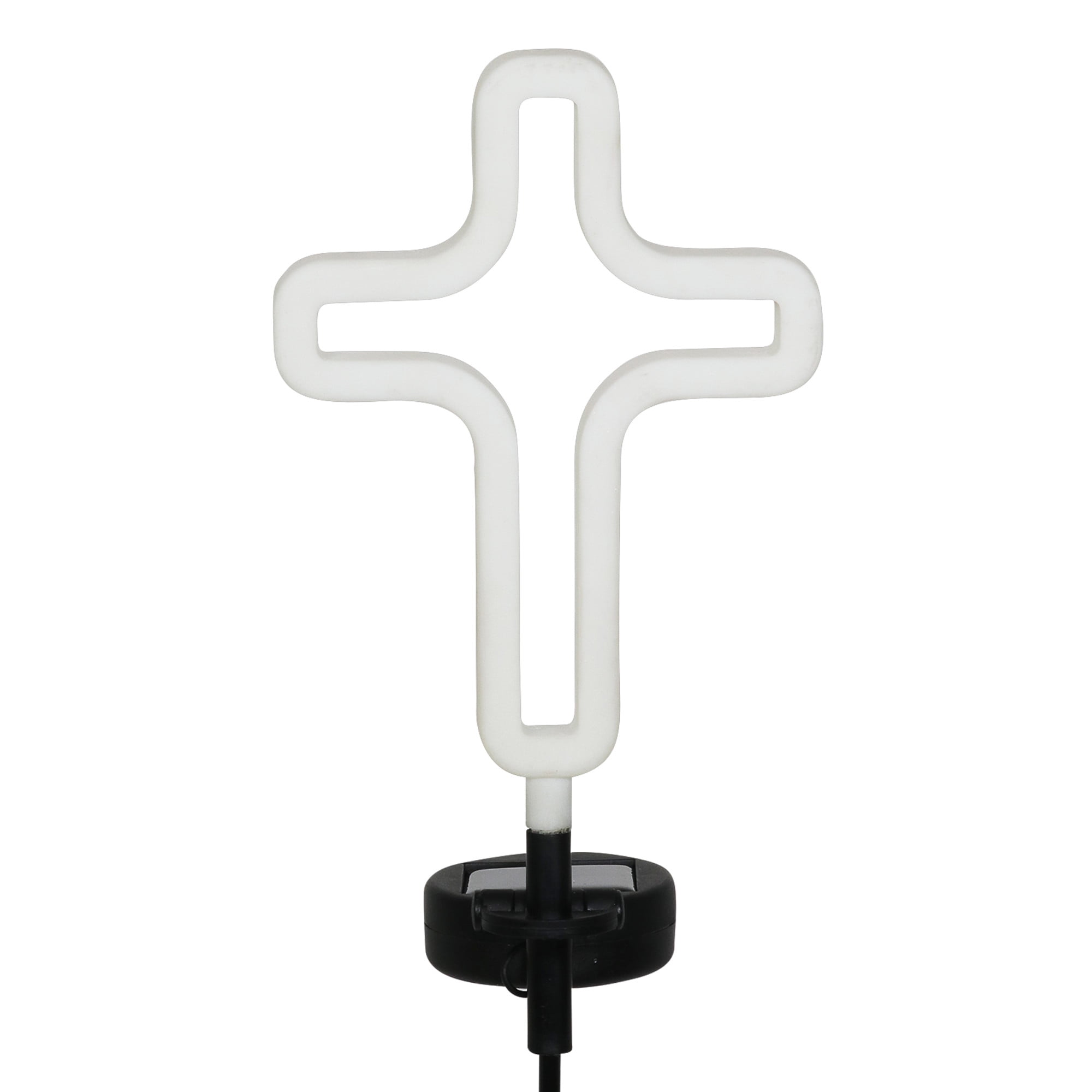 White Solar LED Cross Garden Stake Light