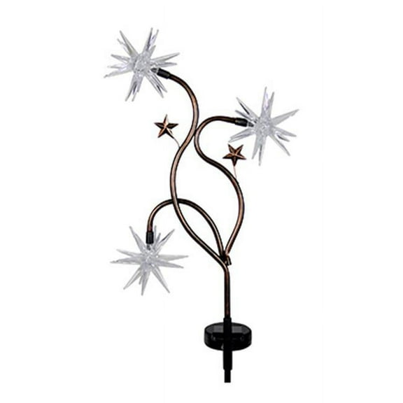 Exhart Environmental Systems 91287 LED Solar Garden Stake Light, Patriotic Starburst, 33-In. - Quantity 4