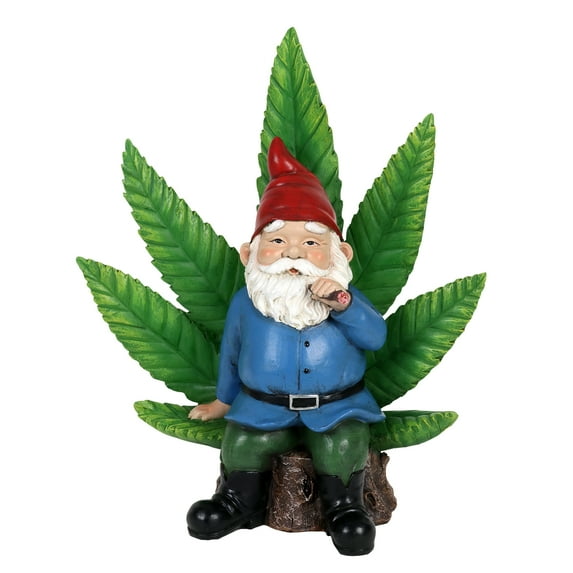 Exhart Ganja Throne LED Gnome Garden Statue, 12 inches, Resin, Multicolor (Decor for Home Patio, Outdoor Garden, Yard or Lawn), Resin
