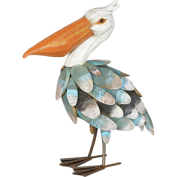 Exhart Garden Sculpture, Garden Statue, Hand Painted Wood and Metal Outdoor Garden Decoration, 13 x 5 x 15 Inch