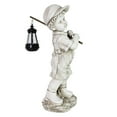 thumbnail image 1 of Exhart Little Boy Garden Statue with Solar Lantern, 17 inches, Resin, Natural, 1 of 6
