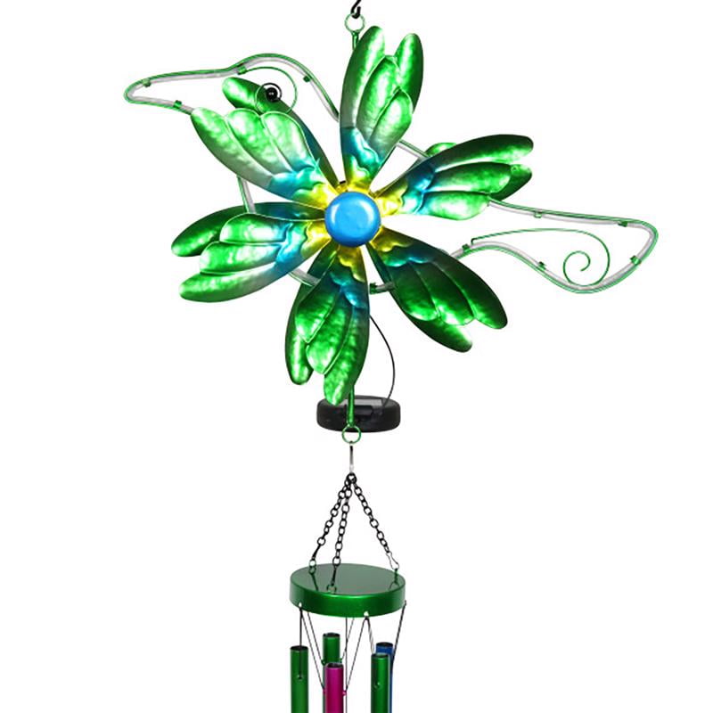 41 in. Multicolor Metal Hummingbird Wind Chime