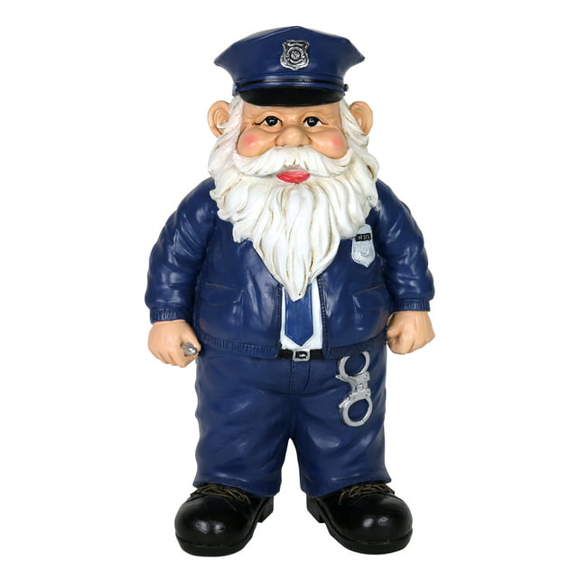 Exhart Policeman Gnome Statuary, 7.5 by 13 inches, Resin, Multicolor