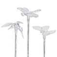 thumbnail image 1 of Exhart Butterfly, Hummingbird and Dragonfly  Solar Powered Garden Stakes, 3x25 inches, Plastic, Clear (Decor for Home Patio, Outdoor Garden, Yard or Lawn), Plastic, 1 of 7