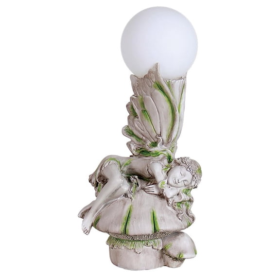 Exhart Solar Fairy Sleeping on Mushroom Statue