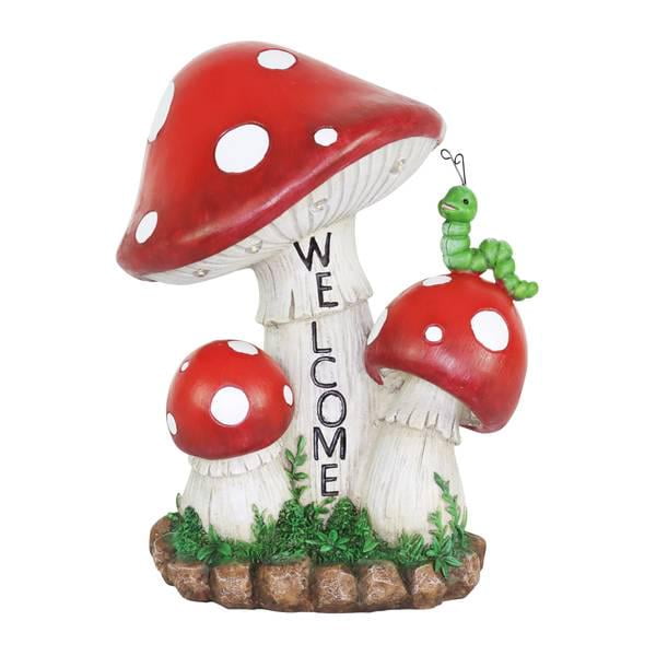 mushroom　0805 Exhart Solar Welcome Mushrooms with Inch Worm - Walmart.com