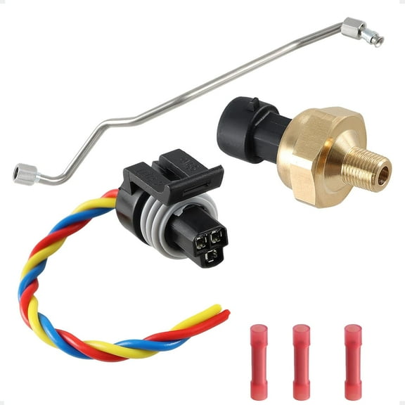 Exhaust Back Pressure Sensor Tuben EBP Sensor Compatible with Ford F250 F350 7.3L Powerstroke Diesel 1999-2003 Replace#: 1850353C1 1C3Z-9D477-AA -Stainless Steel, with Wire Harness
