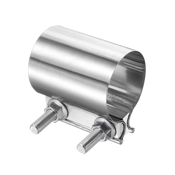 Exhaust Clamp 2.4-2.5" Stainless Steel Lap Joint Band Clamp Exhaust Pipes Connection with M10 Screws for Car Muffler Elbow Pipes