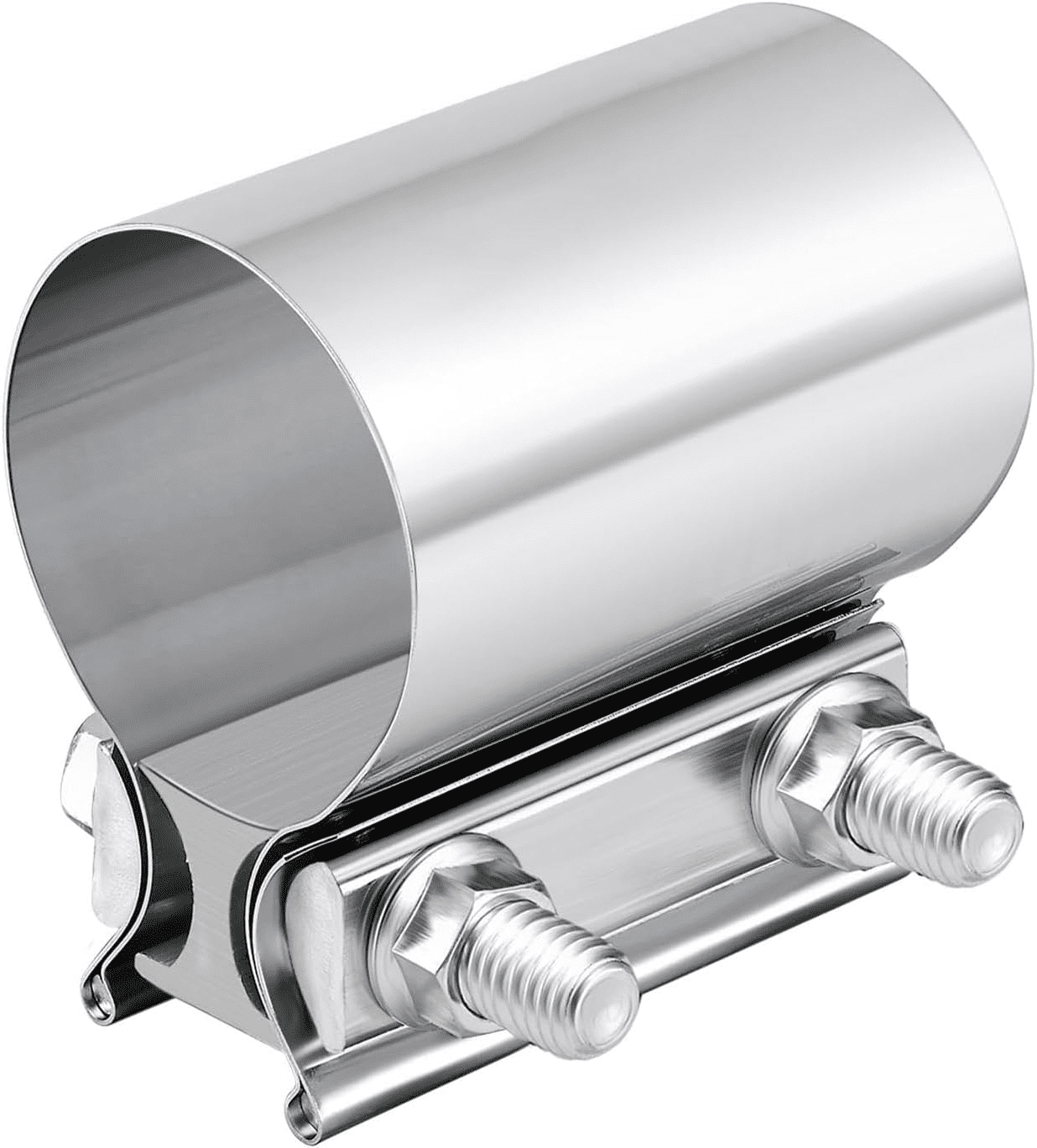 Exhaust Clamp 2 1 4 2-Pack 2.5 Inch Stainless Steel Lap Joint Exhaust Clamps - Muffler Pipe Clamp Sleeves 4 In Exhaust Clamp - Foto 8