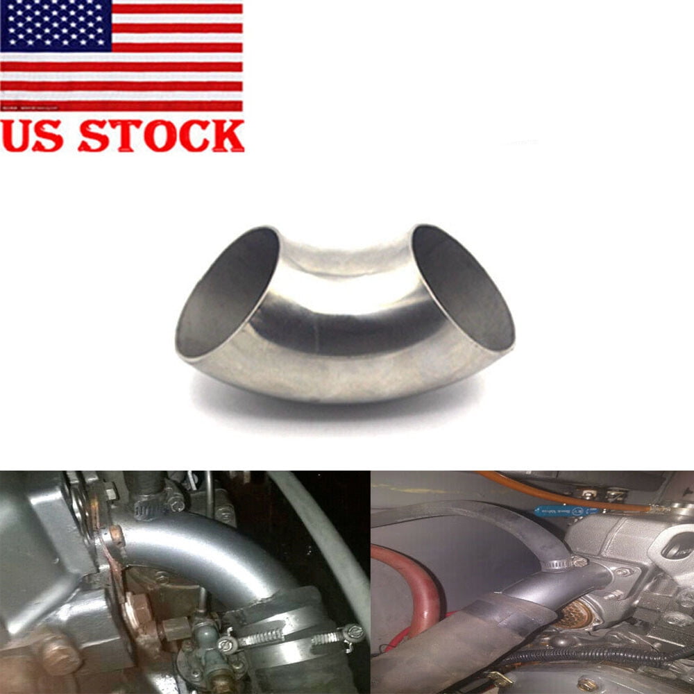 Exhaust Elbow 3" OD 90 Degree 304 Stainless Steel Bent Pipe Polished 16