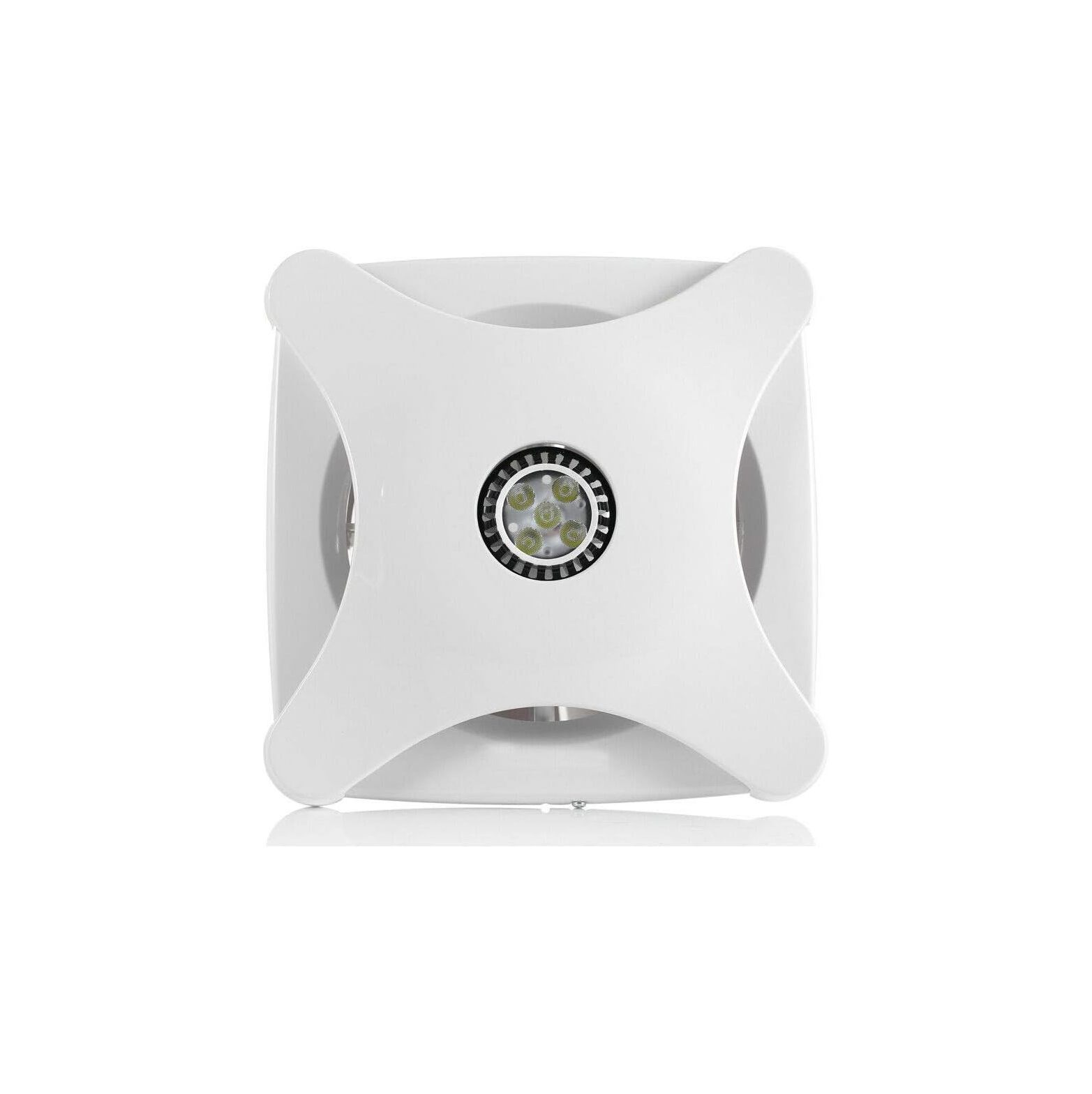 Exhaust Fan with 110V LED White Light, Home 6" White Vertical Discharge Ceiling Ventilation Fan