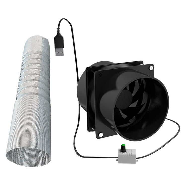 Exhaust Fan Pipe Fan Extractor Silent Sheds Pet Dog House Portable Ventilator Ventilation Fan for Window Garages Kitchen Attic Dual Fan with Tube