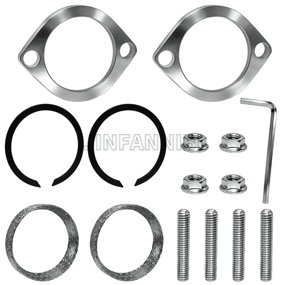 Exhaust Flange Gasket Seal Install Stainless Bolts Kit for Harley Sportster 883 1200 Softail Touring Bobber Chopper 200 Dyna FLST FLT FXR FXD FXDWG 1984-2023 Replaces OEM 65324-83B