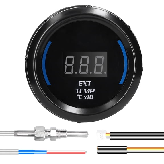 Exhaust Gases Temp Gauge,With Alarm Function Display (40-120) X10 Car Temp Meter 52mm Temperature Car Temp Meter Led X10 With Alarm (40-120) X10 With Led Display (40-120) Alarm Function Car