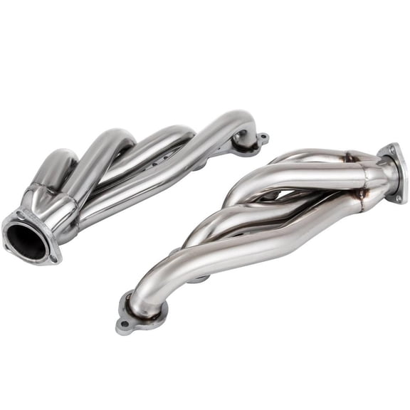 Exhaust Header Set, 1 3/4" Shorty LS Swap Manifold, Stainless Steel, fits Chevy LS1 LS2 LS3 LS6 Engines