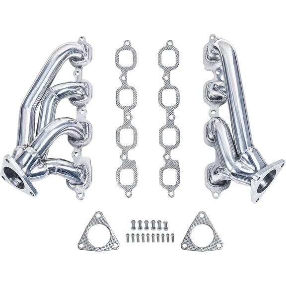 Certified Automotive Experts Ceramic Coated Shorty Exhaust Headers for GM 5.3L & 6.2L LT V8 Engines, Direct Bolt-On Exhaust Manifold Replacement